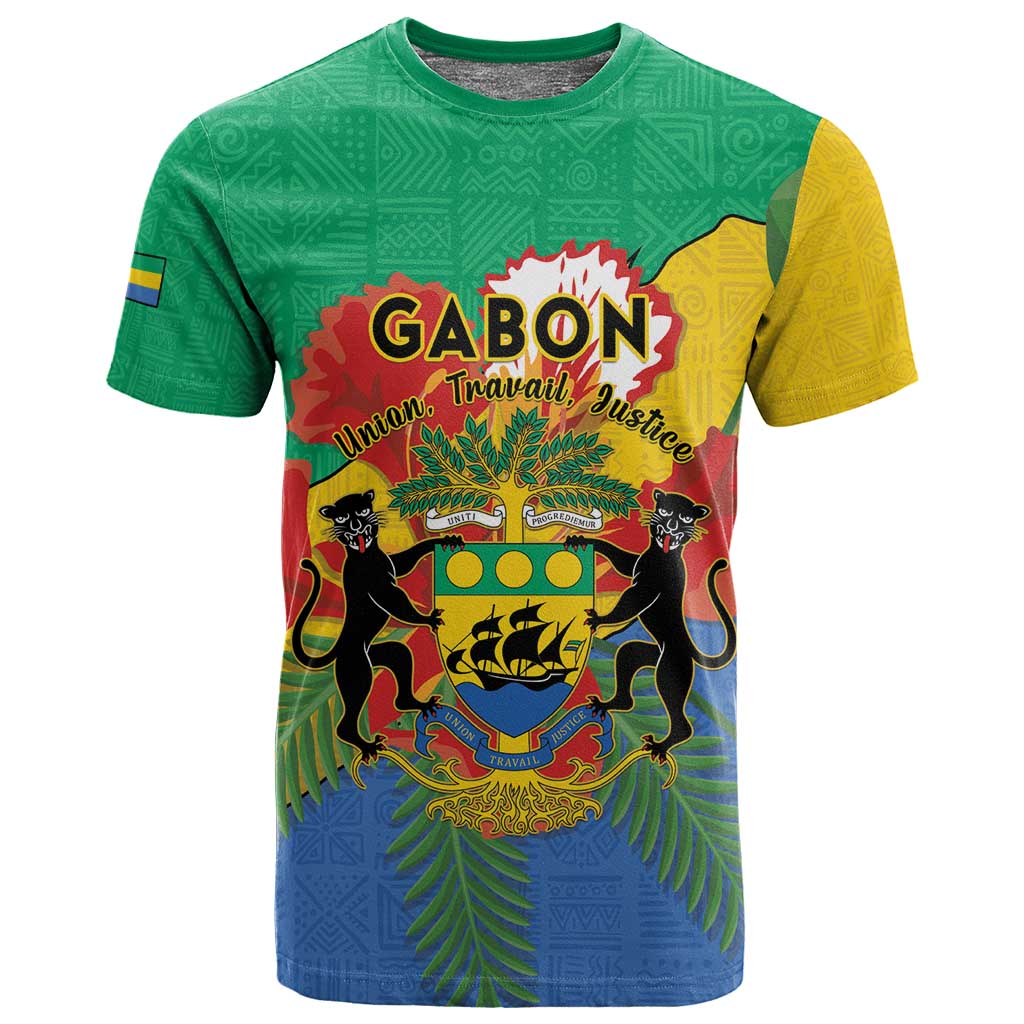Personalised Afro Gabon T shirt Gabonese Union Travail and Justice