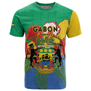 Personalised Afro Gabon T shirt Gabonese Union Travail and Justice