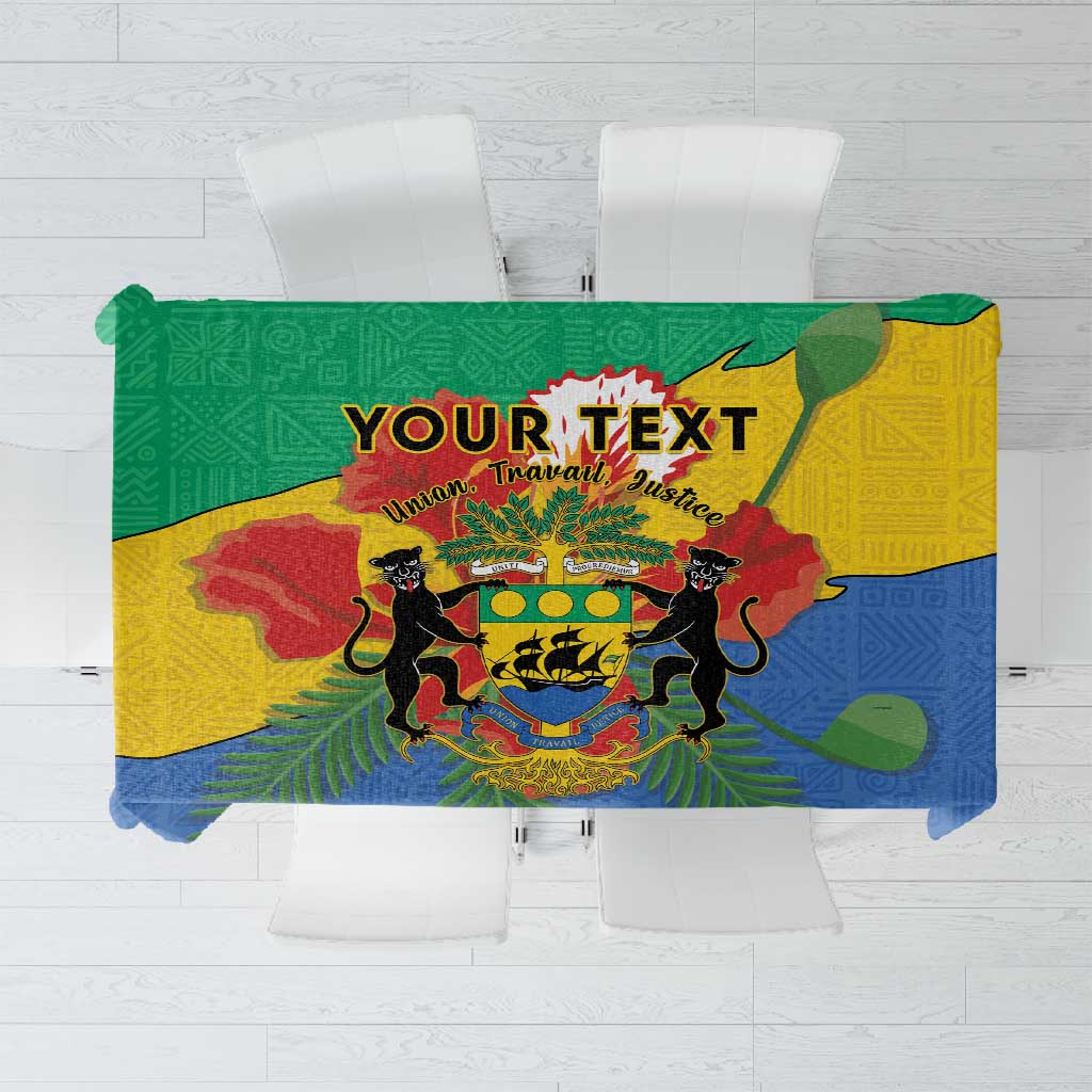 Personalised Afro Gabon Tablecloth Gabonese Union Travail and Justice