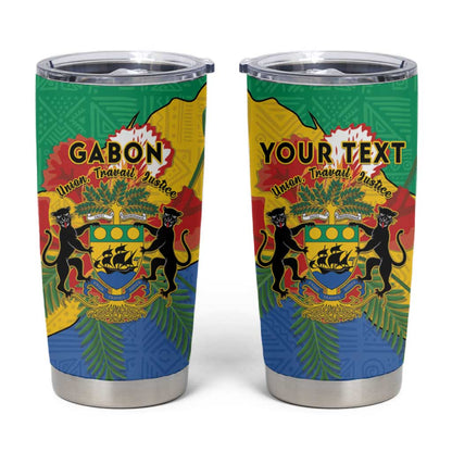 Personalised Afro Gabon Tumbler Cup Gabonese Union Travail and Justice