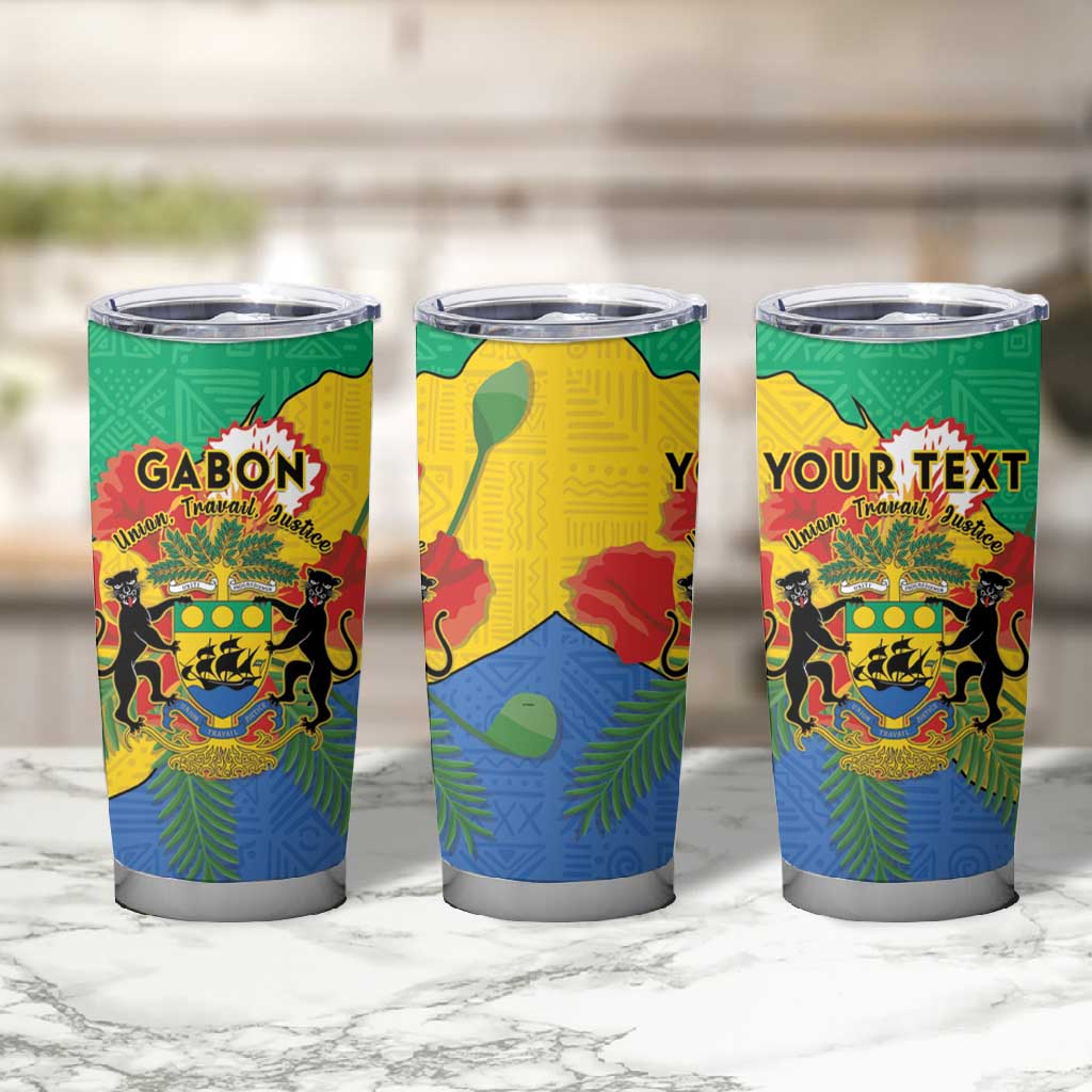 Personalised Afro Gabon Tumbler Cup Gabonese Union Travail and Justice