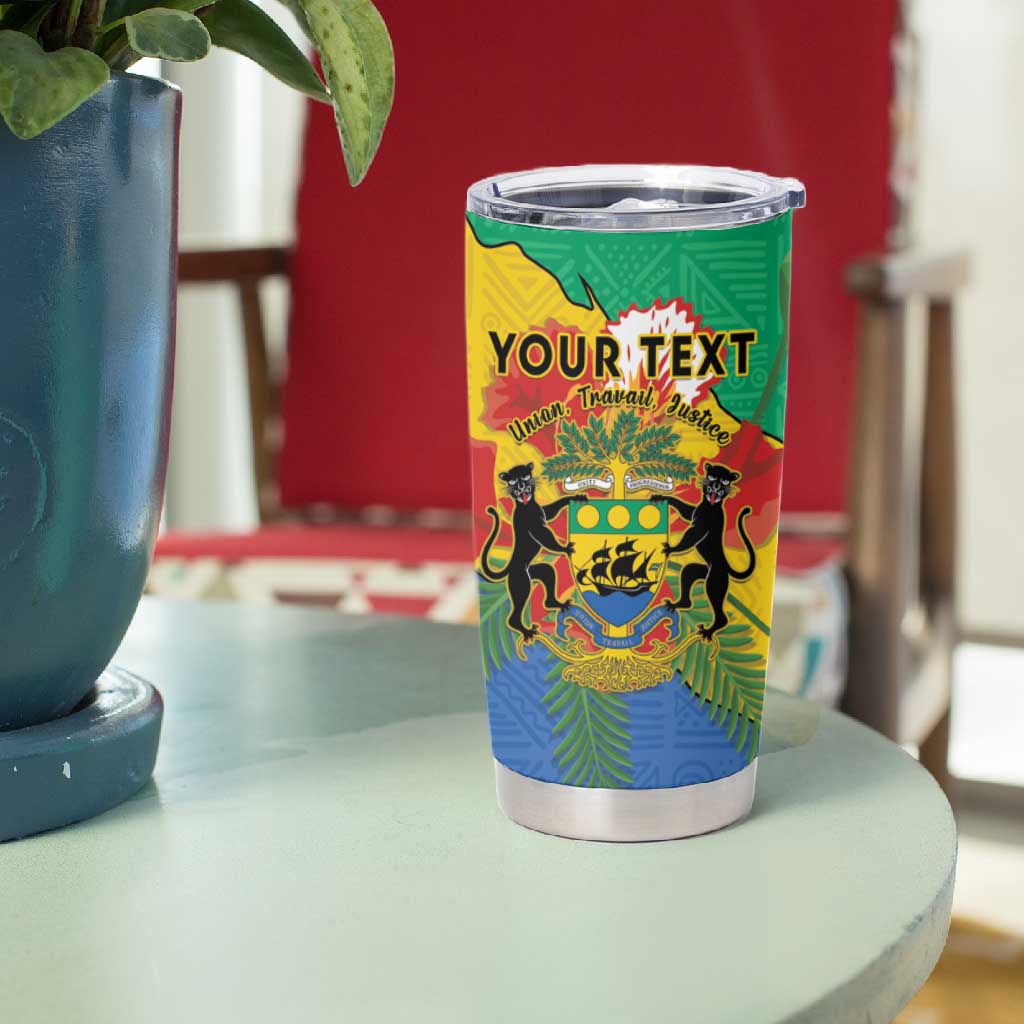 Personalised Afro Gabon Tumbler Cup Gabonese Union Travail and Justice