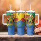 Personalised Afro Gabon Tumbler With Handle Gabonese Union Travail and Justice
