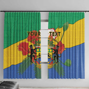 Personalised Afro Gabon Window Curtain Gabonese Union Travail and Justice