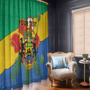 Personalised Afro Gabon Window Curtain Gabonese Union Travail and Justice
