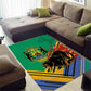 Afro Gabon Area Rug Black Panther With Coat Of Arms