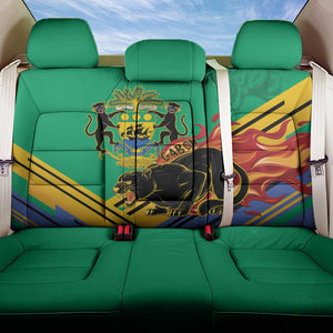 Afro Gabon Back Car Seat Cover Black Panther With Coat Of Arms