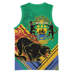 Afro Gabon Basketball Jersey Black Panther With Coat Of Arms LT15