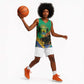 Afro Gabon Basketball Jersey Black Panther With Coat Of Arms - African Pride