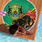 Afro Gabon Beach Blanket Black Panther With Coat Of Arms
