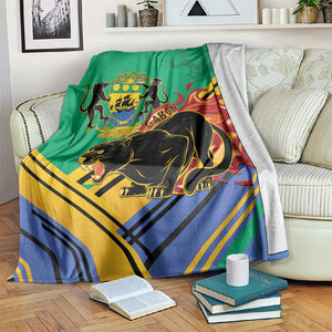 Afro Gabon Blanket Black Panther With Coat Of Arms