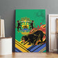 Afro Gabon Canvas Wall Art Black Panther With Coat Of Arms