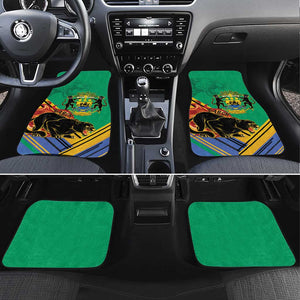 Afro Gabon Car Mats Black Panther With Coat Of Arms