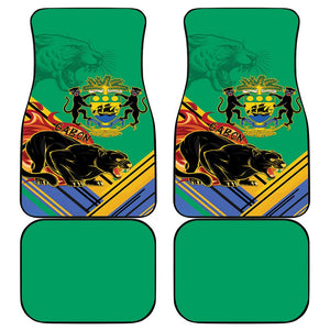 Afro Gabon Car Mats Black Panther With Coat Of Arms
