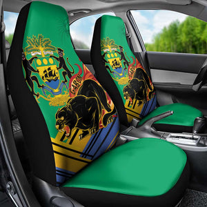 Afro Gabon Car Seat Cover Black Panther With Coat Of Arms