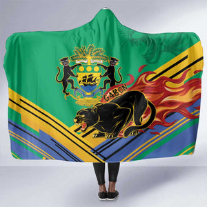 Afro Gabon Hooded Blanket Black Panther With Coat Of Arms