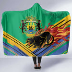 Afro Gabon Hooded Blanket Black Panther With Coat Of Arms