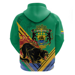 Afro Gabon Hoodie Black Panther With Coat Of Arms