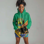 Afro Gabon Hoodie Dress Black Panther With Coat Of Arms