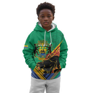 Afro Gabon Kid Hoodie Black Panther With Coat Of Arms