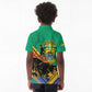 Afro Gabon Kid Polo Shirt Black Panther With Coat Of Arms