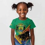 Afro Gabon Kid T shirt Black Panther With Coat Of Arms