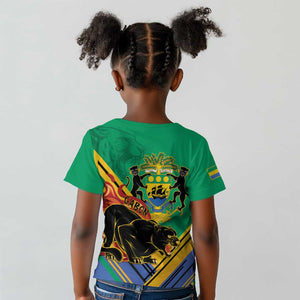 Afro Gabon Kid T shirt Black Panther With Coat Of Arms