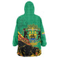 Afro Gabon Kid Wearable Blanket Hoodie Black Panther With Coat Of Arms