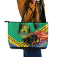 Afro Gabon Leather Tote Bag Black Panther With Coat Of Arms