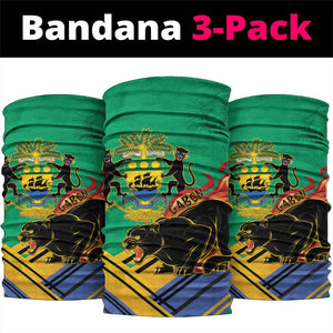Afro Gabon Neck Gaiter Black Panther With Coat Of Arms - African Pride