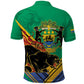 Afro Gabon Polo Shirt Black Panther With Coat Of Arms