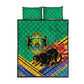 Afro Gabon Quilt Bed Set Black Panther With Coat Of Arms