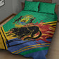 Afro Gabon Quilt Bed Set Black Panther With Coat Of Arms