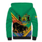 Afro Gabon Sherpa Hoodie Black Panther With Coat Of Arms