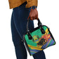 Afro Gabon Shoulder Handbag Black Panther With Coat Of Arms