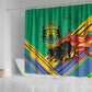 Afro Gabon Shower Curtain Black Panther With Coat Of Arms