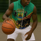 Afro Gabon Sleeveless Zip Hoodie Black Panther With Coat Of Arms - African Pride