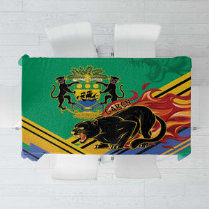 Afro Gabon Tablecloth Black Panther With Coat Of Arms