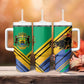 Afro Gabon Tumbler With Handle Black Panther With Coat Of Arms