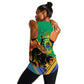 Afro Gabon Women Racerback Tank Black Panther With Coat Of Arms