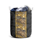 African Tribal Heritage Laundry Basket Black Gold Pattern