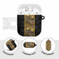 African Tribal Heritage AirPods Case Black Gold Pattern