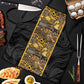 African Tribal Heritage Apron Black Gold Pattern