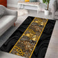African Tribal Heritage Area Rug Black Gold Pattern