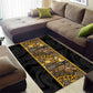 African Tribal Heritage Area Rug Black Gold Pattern