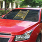 African Tribal Heritage Auto Sun Shade Black Gold Pattern
