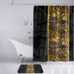 African Tribal Heritage Bathroom Set Black Gold Pattern
