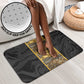 African Tribal Heritage Bathroom Set Black Gold Pattern