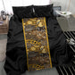 African Tribal Heritage Bedding Set Black Gold Pattern