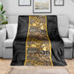 African Tribal Heritage Blanket Black Gold Pattern
